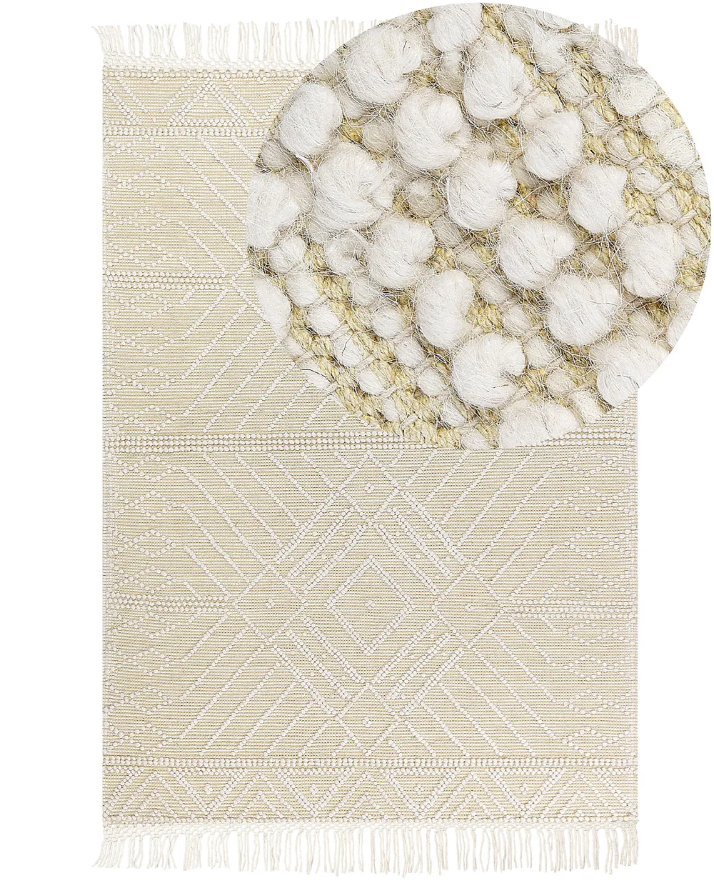 Rug MAVIKENT Beige 160 x 230 cm Wool