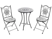 Bistrosetti taitettava COMISO Metalli Musta/valkoinen_982144