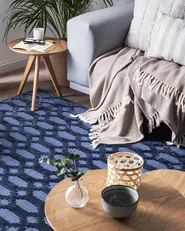 Rug CIZRE Navy Blue 140 x 200 cm Viscose_750440