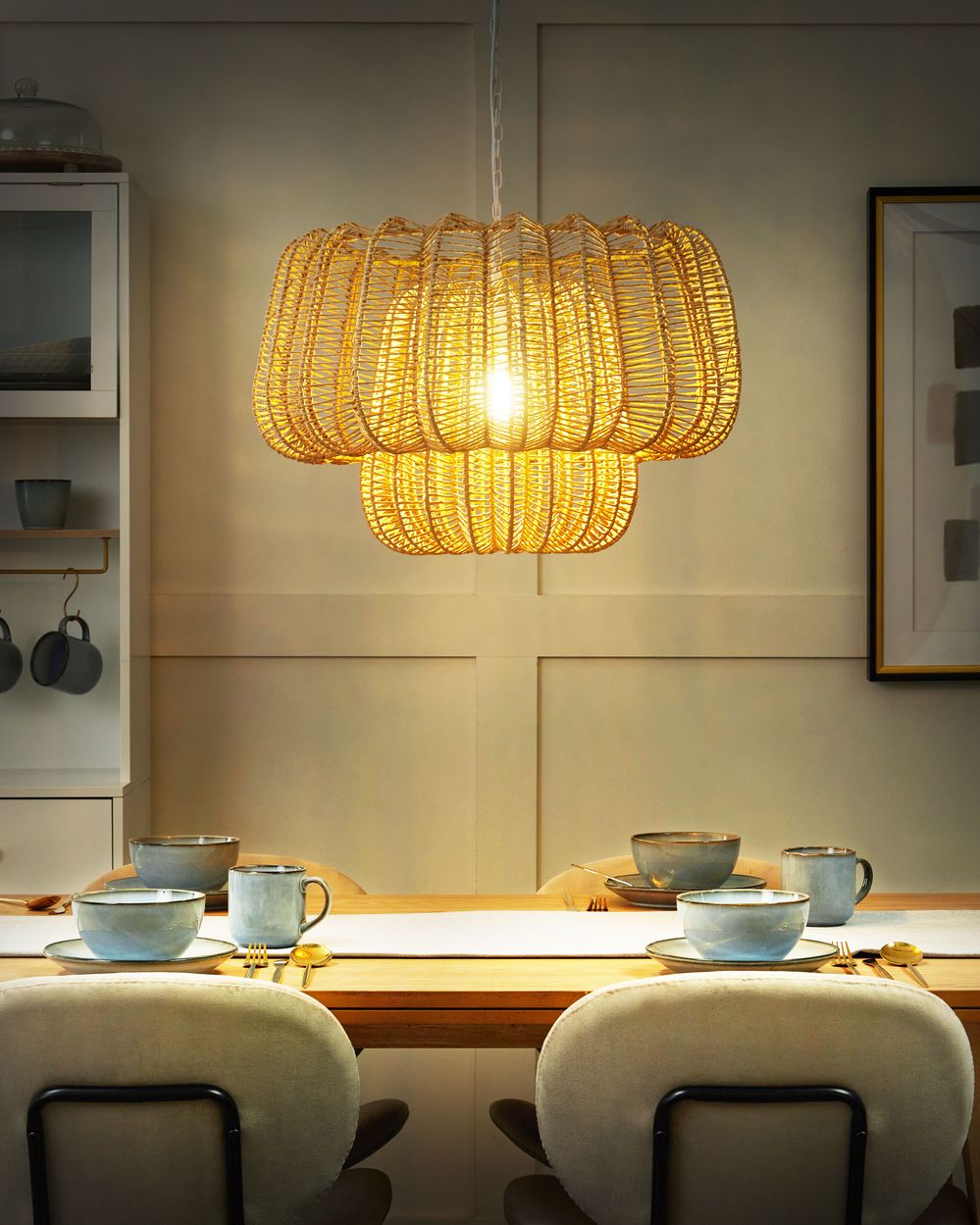 Pendant Lamp SAISI Paper Rope Beige