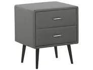 Bedroom Set Faux Leather ESSONNE 160 x 200 cm (EU King Size) Grey_789192