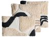 Set of 3 Decorative Cushions ALSTONIA 30 x 50 cm 45 x 45 cm Cotton Black Abstract Pattern