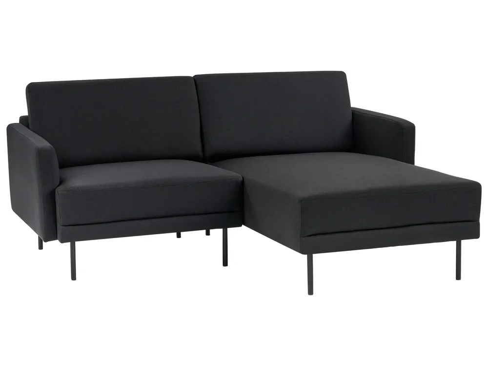 Corner Sofa 2 Seater BREDA Fabric Black Left Hand_946112