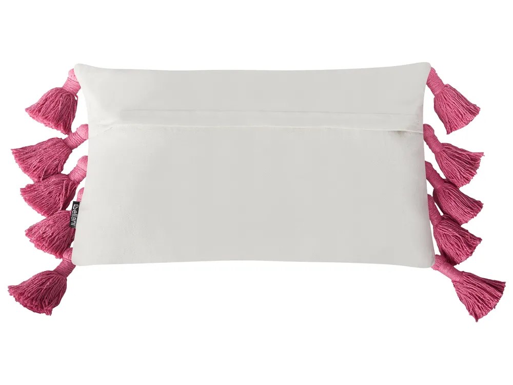 Set med 2 prydnadskuddar LOVELY Bomull 30 x 50 cm Vit Rosa_911637