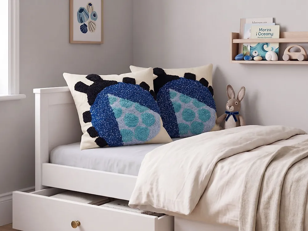 Set of 2 Decorative Cushions LADYBIRD 45 x 45 cm Cotton Multicolour_1185106