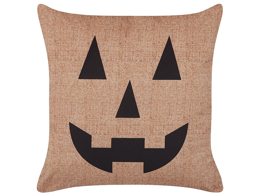Prydnadskudde SEBES 45 x 45 cm Sammet Beige Abstrakt tryck