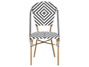 Garden Dining Set 4 Seater RIFREDDO PE Rattan Black/ White_990500