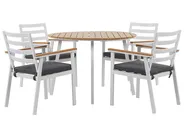 Garden Dining Set 4 Seater CAVOLI with Cushions Metal Grey_777400