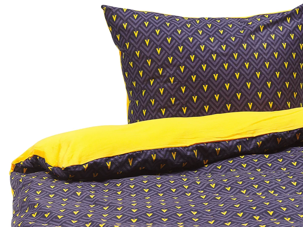 Duvet Cover Set WALLINGFORD 155 x 220 cm Sateen Cotton Blue