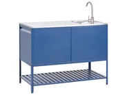 2 Piece Outdoor Kitchen Set with Sink MAENZA Blue Metal_1044877