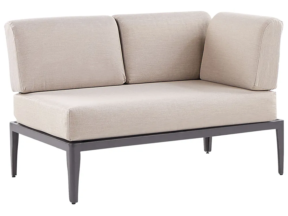 Ulkokulmasohva ja pöytä 6-istuttava RIMA III modulaarinen Metalli Beige Vasen_828892