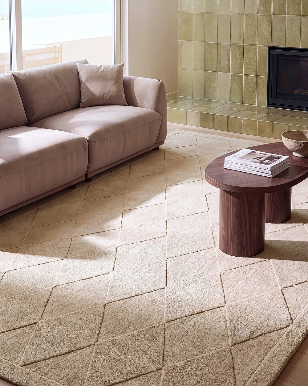 Matto LUNARA Vaaleanbeige 160 x 230 cm Villa