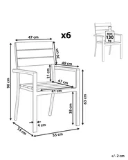 Set of 6 Garden Chairs COMO Grey_741489