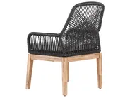 Garden Dining Set 4 Seater ORISTANO with Cushions Concrete Black_945925