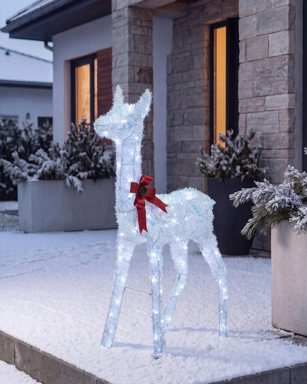 Outdoor Decoration LED AURENNE 110 cm Deer White_1148550