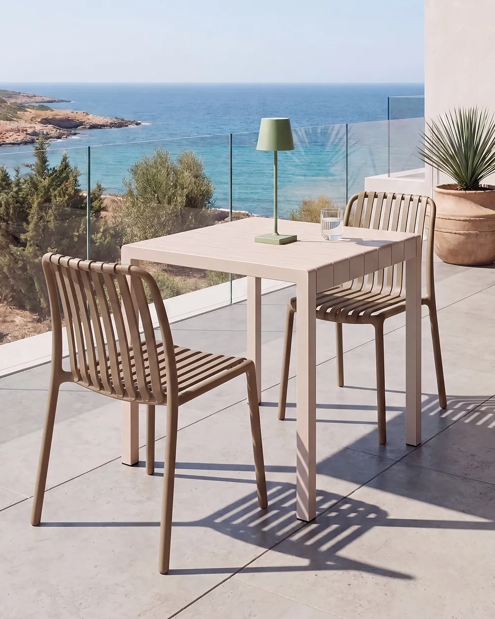 Set of 2 Bar Chairs ARICCIA Synthetic Material Light Brown_1149242