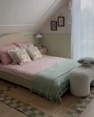 Bedspread YERBENT Cotton 200 x 220 cm Green_1063207