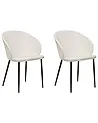 Set of 2 Dining Chairs MASON Fabric Light Beige