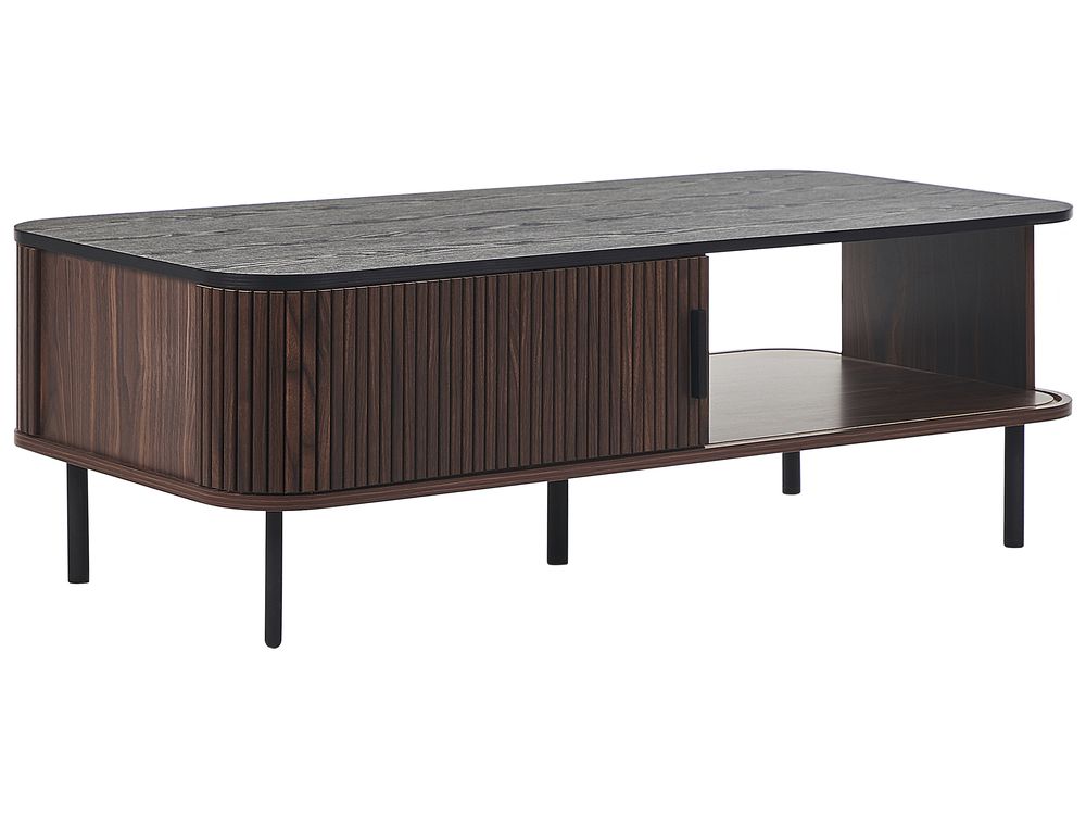 Coffee Table JOSE with Storage Dark Brown