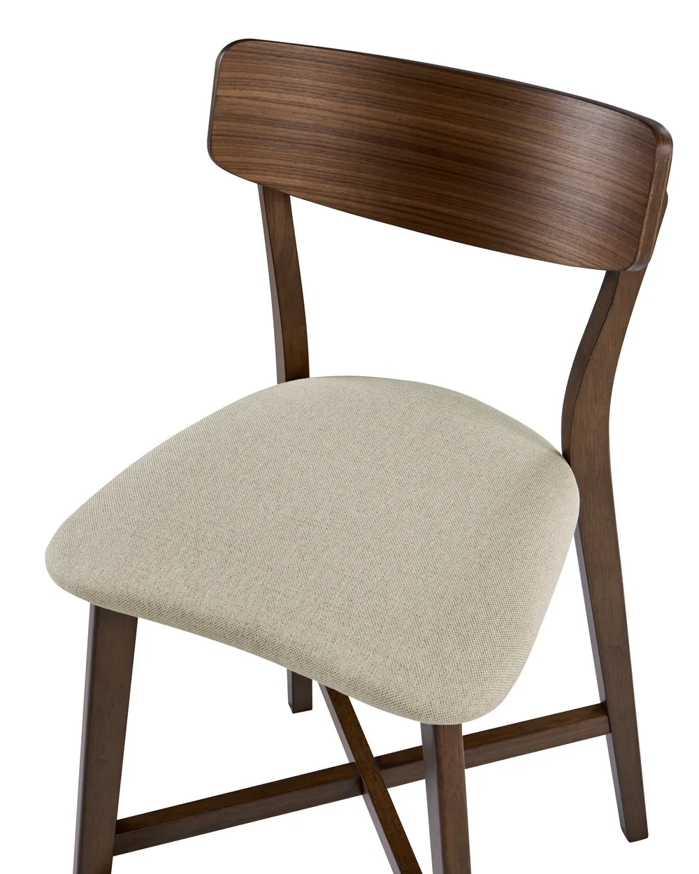 Set of 2 Bar Chairs HOLLY Wood Brown/ Beige_1060329
