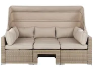 Garden Lounge Set with Table 5 Seater COCCOLIA Modular PE Rattan Beige_811628