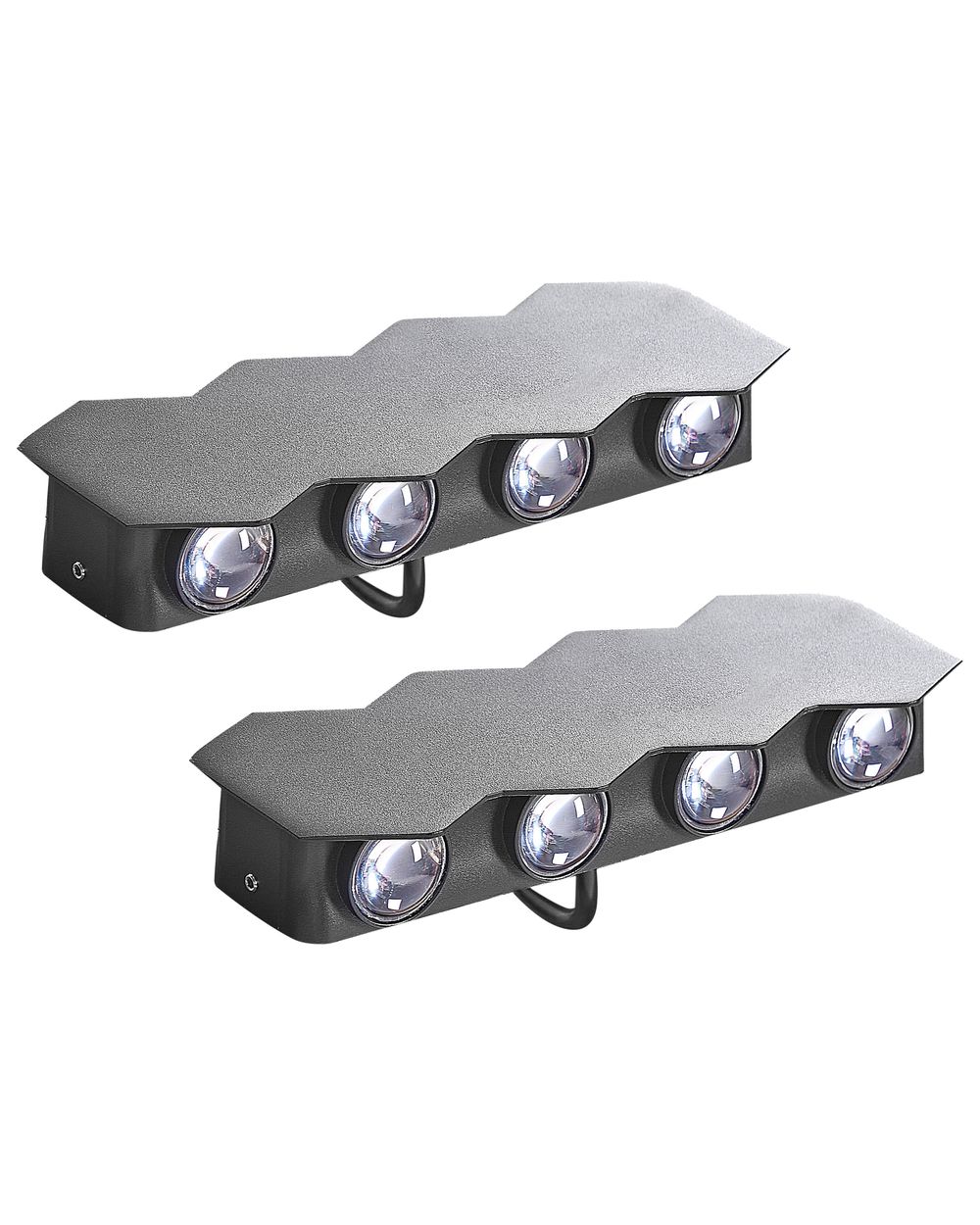 LED-ulkoseinävalaisinsetti 2 kpl WELDON Musta