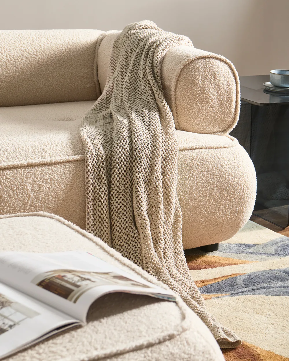 Sofa 3 Seater SALLA Boucle Off-White_1058301