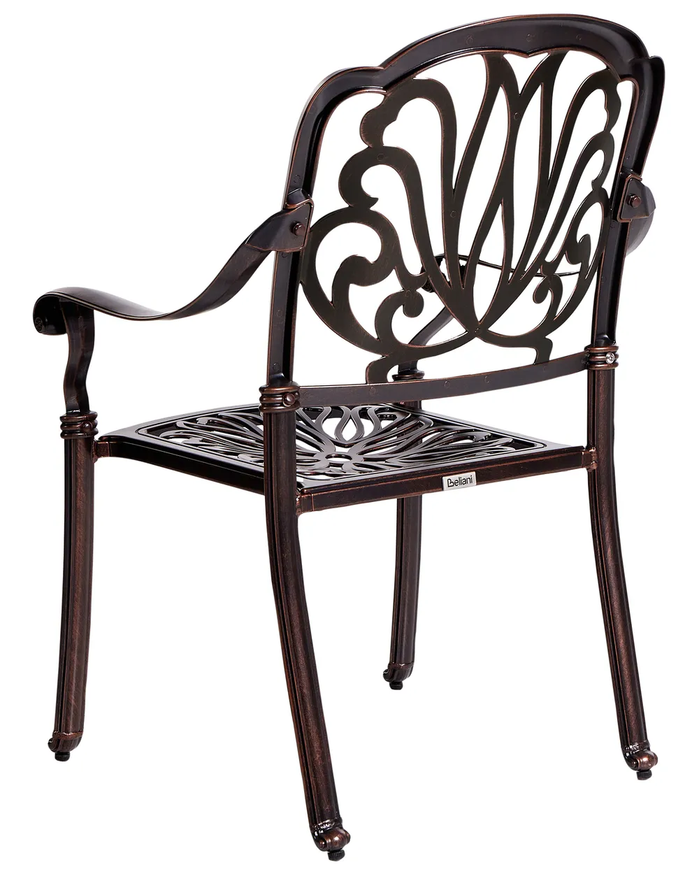 Set of 4 Garden Chairs with Cushions ANCONA Metal Dark Brown_765485