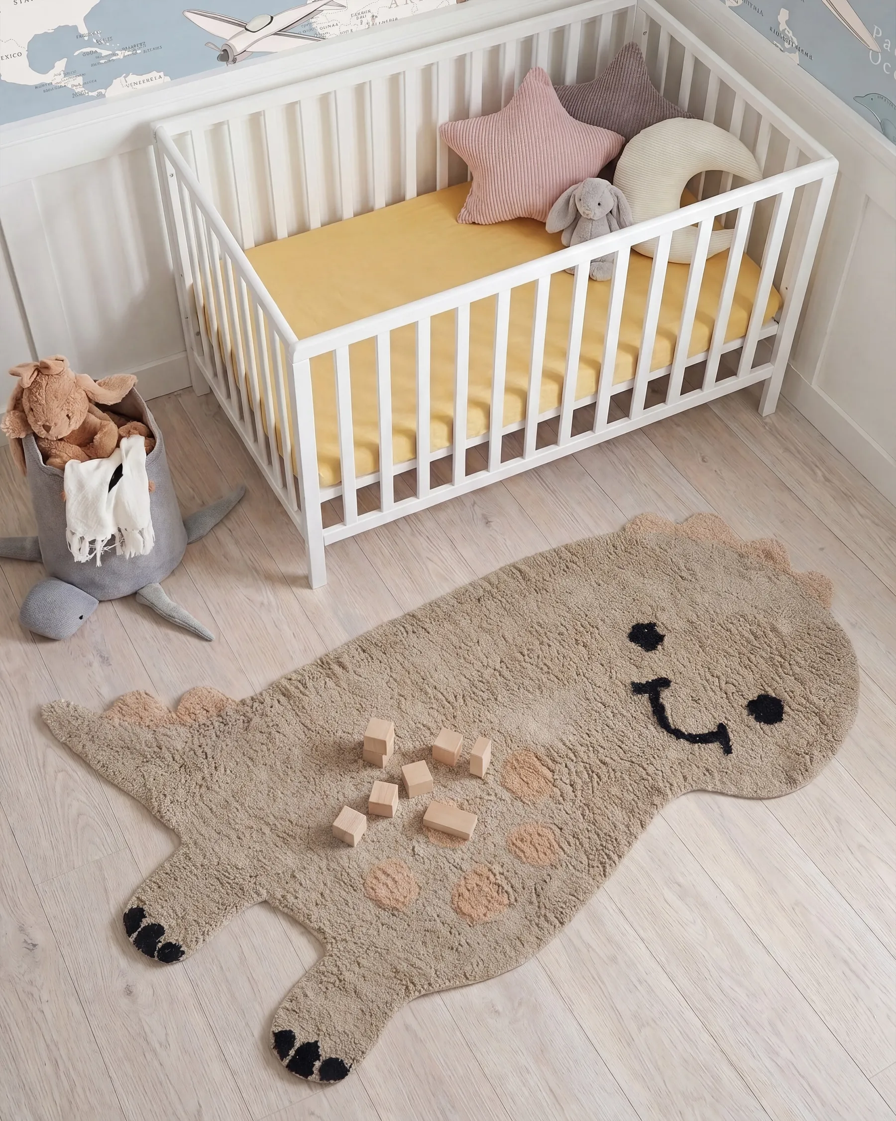 Kids Rug REXY Light Brown 80 x 120 cm Cotton_1107633