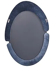 Väggspegel MASSAY 53 cm 90 cm Sammet Mörkblå_1183997