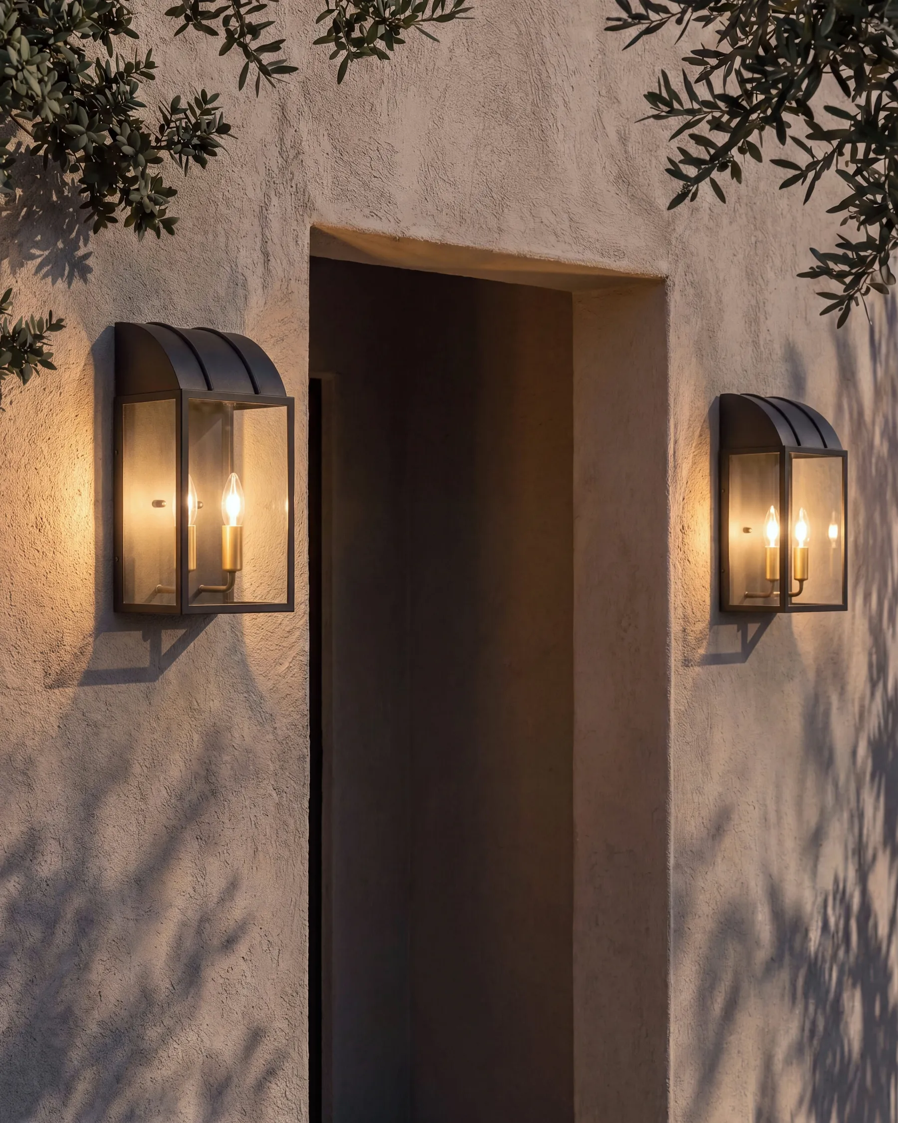 Set of 2 Outdoor Wall Lights BELITSA Black_1099965