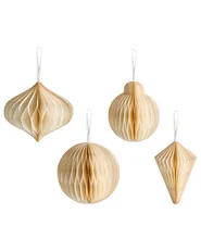 Set med 20 julgransdekorationer JOLSTRA Papper Beige_1035415