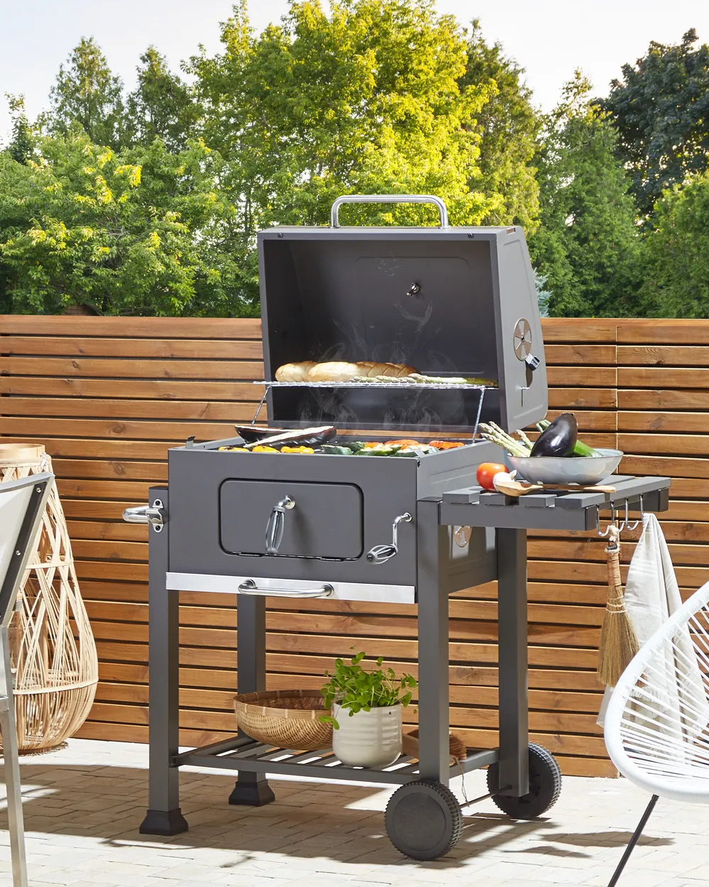 Charcoal BBQ Grill PAVLOF Metal Black_816055