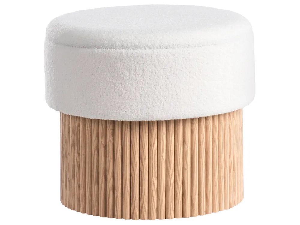 Storage Pouffe RICHEY Boucle Off-White_994932
