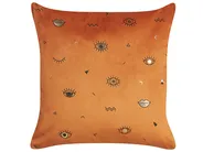 Set of 2 Decorative Cushions AEONIUM 45 x 45 cm Velvet Orange Abstract Pattern_830061