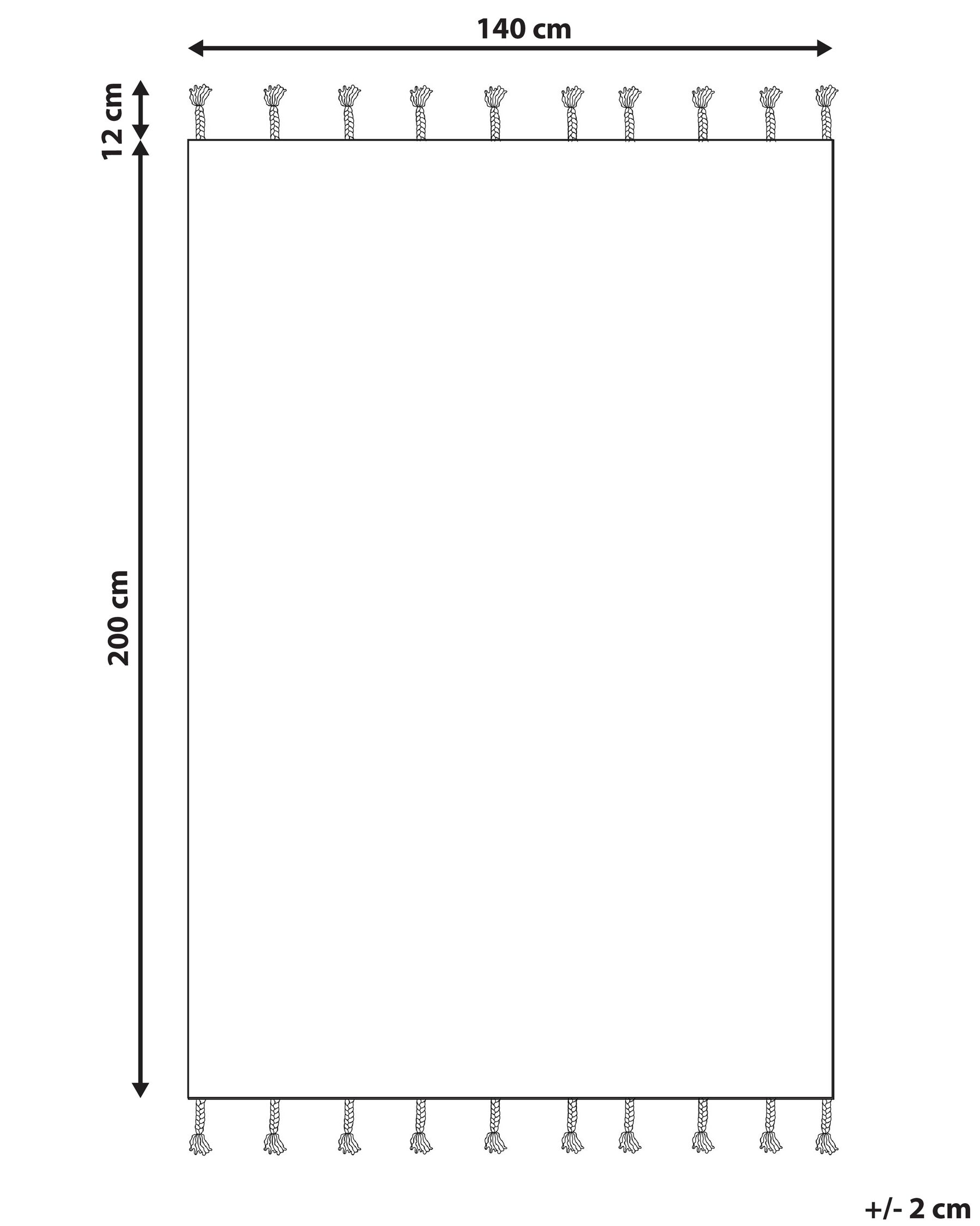 Matto DOKUZ Beige 140 x 200 cm Puuvilla_839988