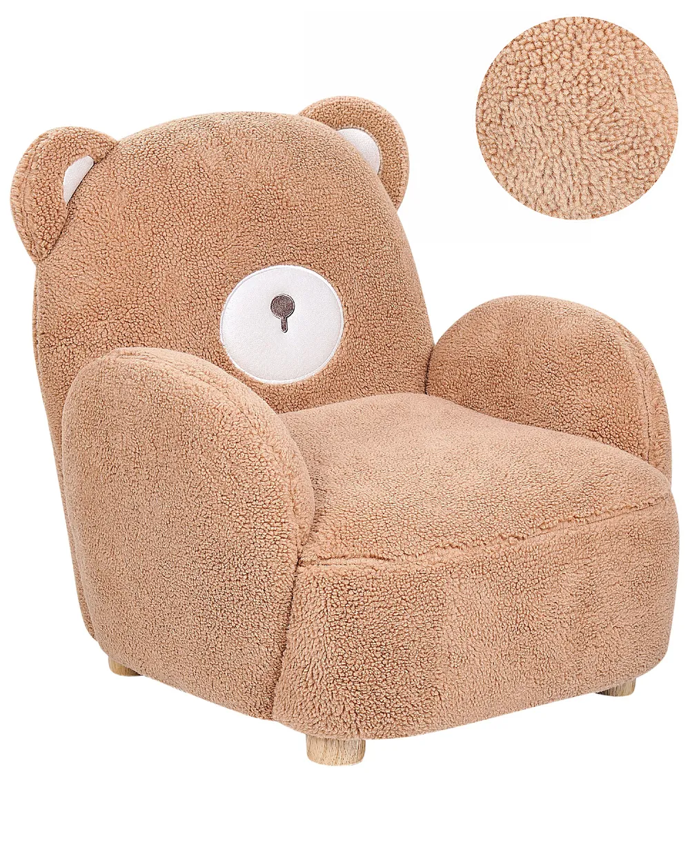 Kids Armchair Teddy Bear BOO Boucle Brown