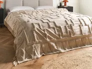 Blanket CHACK Cotton 190 x 190 cm Beige_1073796