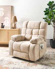 Elektrisk reclinerfåtölj ARES Inklusive fotstöd Beige_938695