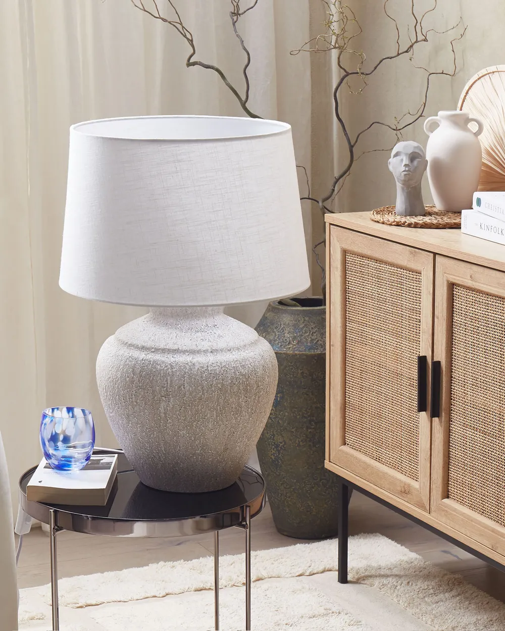 Table Lamp CAINE Ceramic Light Beige_822429