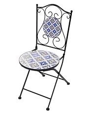 Set of 2 Garden Chairs SIPONTO Folding Metal White/ Blue_1155772