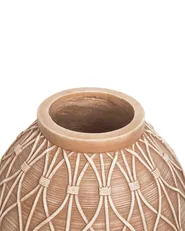 Flower Vase DOMOKOS 38 cm Ceramic Light Brown_937237
