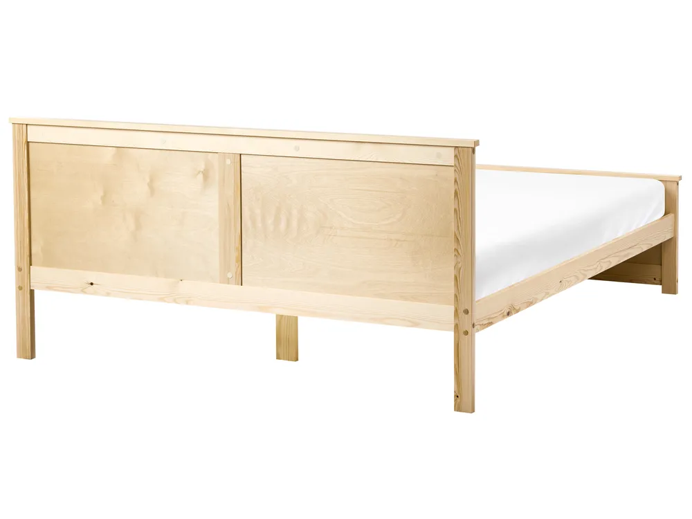 Säng med lamellram Furu DAUPHIN 160 x 200 cm Ljusbrun_1059851