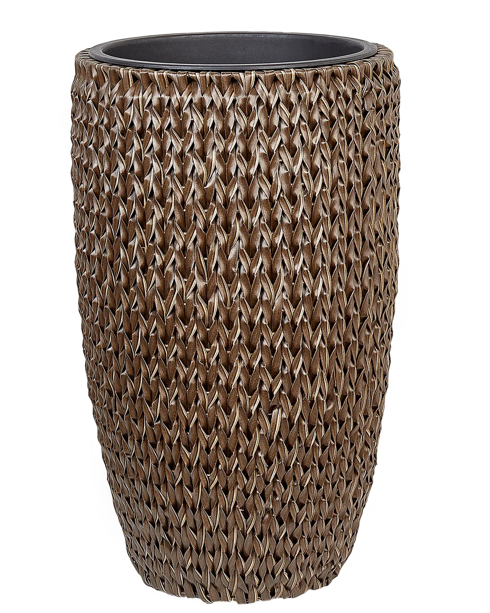 Set med 2 växtkrukor CEDRUS 37/45 cm Konstrotting Brun_914469