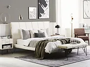 Sänky Keinonahka BETIN 180 x 200 cm Vaaleanbeige_1177916