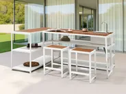 Outdoor Kitchen Island AVETRANA Brown/ White Metal_1055890