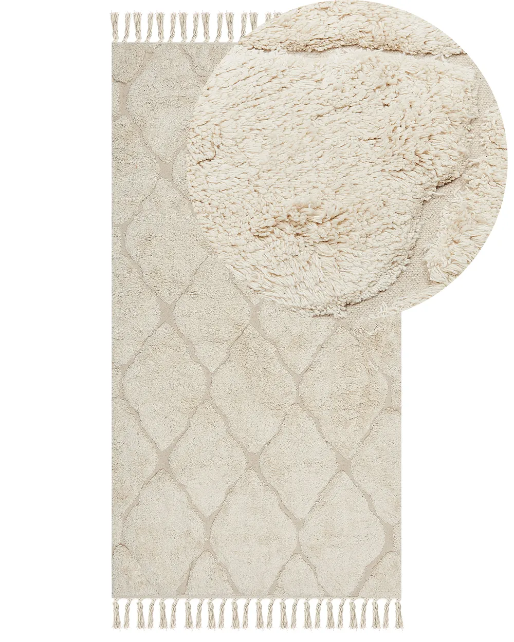 Cotton Area Rug Beige SILCHAR Various Sizes