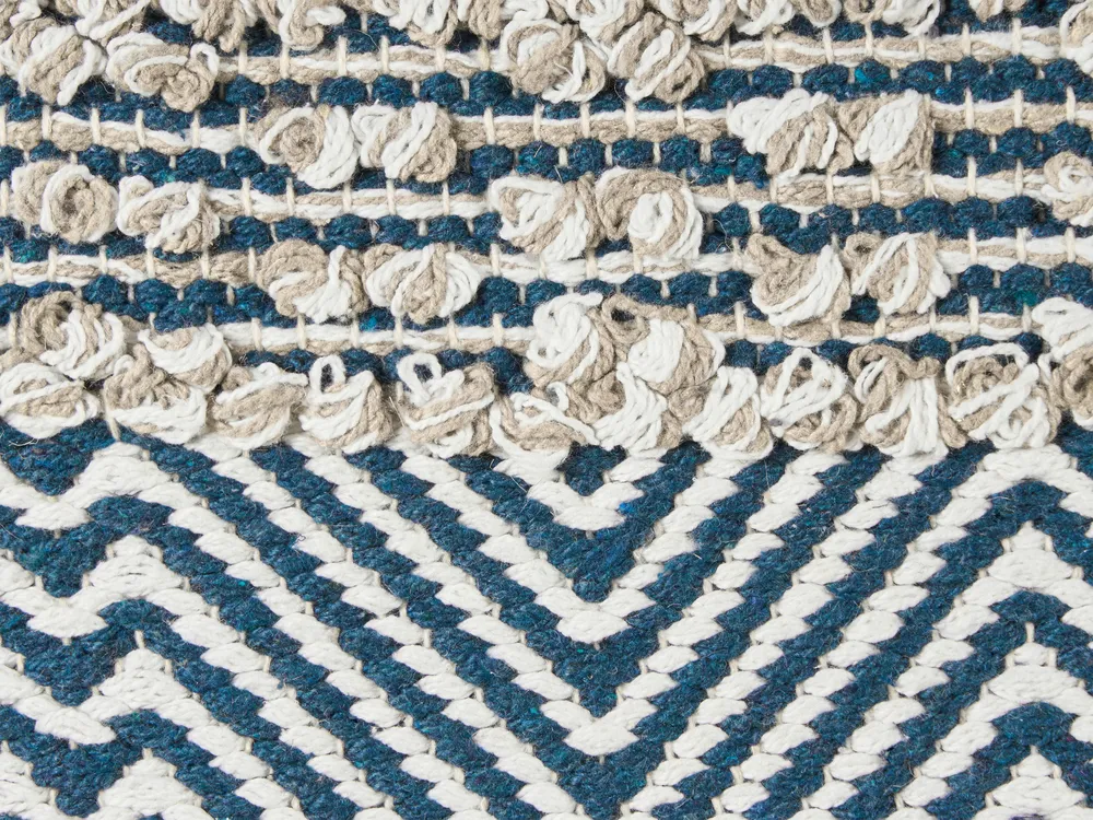 Set med 2 prydnadskuddar DEWBERRY 45 x 45 cm Bomull Blå Geometriskt tryck_1024436