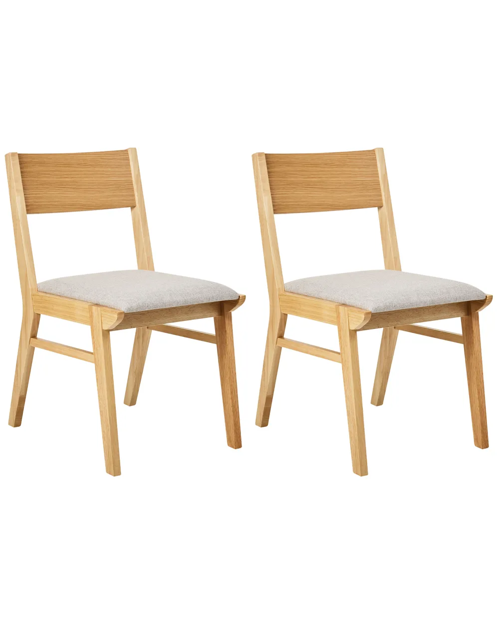 Set of 2 Dining Chairs ENOLA Wood Light Brown/ Light Grey