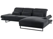 Corner Sofa 4 Seater IKAST Fabric Black Left Hand_959787